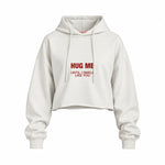 I Smell Like You Oversize Crop Hoodie — Beyaz — Ön baskı