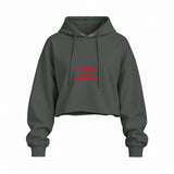 But My Husband Oversize Crop Hoodie — Antrasit — Ön baskı