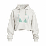 Blue Bikini Oversize Crop Hoodie — Beyaz — Ön baskı