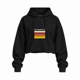I'm Beersexual Oversize Crop Hoodie — Siyah — Ön baskı