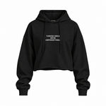 Turkish Girls Oversize Crop Hoodie — Siyah — Ön baskı