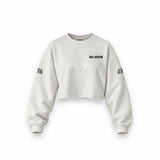 Sons Of Anarchy: Girl of Mayhem Oversize Crop Sweatshirt — Beyaz — Ön baskı