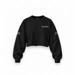 Sons Of Anarchy: Girl of Mayhem Oversize Crop Sweatshirt — Siyah — Ön baskı