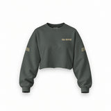 Sons Of Anarchy: Girl of Mayhem Oversize Crop Sweatshirt — Antrasit — Ön baskı