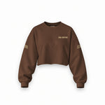 Sons Of Anarchy: Girl of Mayhem Oversize Crop Sweatshirt — Kahverengi — Ön baskı