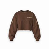 Sons Of Anarchy: Girl of Mayhem Oversize Crop Sweatshirt — Kahverengi — Ön baskı