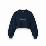 Life Is Like 69 Oversize Crop Sweatshirt — Lacivert — Ön baskı
