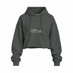 Life Is Like 69 Oversize Crop Hoodie — Antrasit — Ön baskı