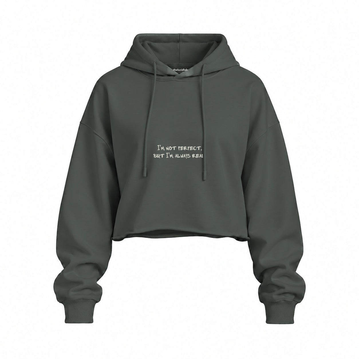 Always Real Oversize Crop Hoodie — Antrasit — Ön baskı