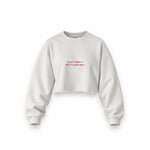 Always Real Oversize Crop Sweatshirt — Beyaz — Ön baskı