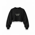 My Girlfriend Is Hotter Oversize Crop Sweatshirt — Siyah — Ön baskı