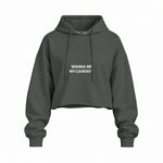 Wanna Be My Cardio Oversize Crop Hoodie — Antrasit — Ön baskı