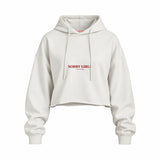 Sorry Girls Oversize Crop Hoodie — Beyaz — Ön baskı