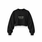 To Do List Oversize Crop Sweatshirt — Siyah — Ön baskı
