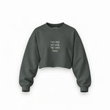 Sex And Art Oversize Crop Sweatshirt — Antrasit — Ön baskı