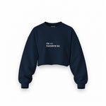 His Favorite Ex Oversize Crop Sweatshirt — Lacivert — Ön baskı