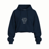 My Mental Health Oversize Crop Hoodie — Lacivert — Ön baskı