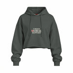 Moral Support Oversize Crop Hoodie — Antrasit — Ön baskı