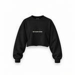 God's Favorite Creation Oversize Crop Sweatshirt — Siyah — Ön baskı