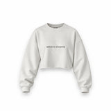 I Wanna Fuck You, You Already Know Oversize Crop Sweatshirt — Beyaz — Ön baskı