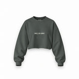 Smell Like Money Oversize Crop Sweatshirt — Antrasit — Ön baskı