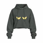 Nice Melons Oversize Crop Hoodie — Antrasit — Ön baskı