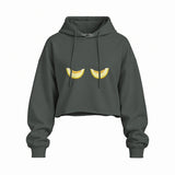 Nice Melons Oversize Crop Hoodie — Antrasit — Ön baskı