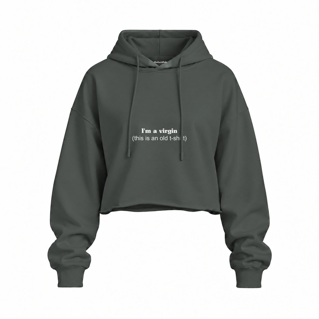 Virgin Energy Oversize Crop Hoodie — Antrasit — Ön baskı