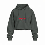MILF / Man I Love Fitness Oversize Crop Hoodie — Antrasit — Ön baskı