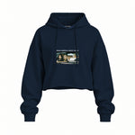 Make America Great Again Oversize Crop Hoodie — Lacivert — Ön baskı