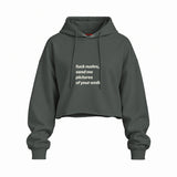 Fuck Nudes Oversize Crop Hoodie — Antrasit — Ön baskı