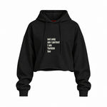 I Am Turkish Too Oversize Crop Hoodie — Siyah — Ön baskı