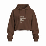 I Am Turkish Too Oversize Crop Hoodie — Kahverengi — Ön baskı