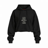 It's a Gemini Oversize Crop Hoodie — Siyah — Ön baskı