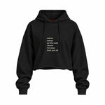 Mirror, Mirror Oversize Crop Hoodie — Siyah — Ön baskı