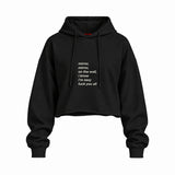 Mirror, Mirror Oversize Crop Hoodie — Siyah — Ön baskı