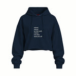 Mirror, Mirror Oversize Crop Hoodie — Lacivert — Ön baskı