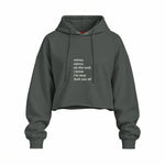 Mirror, Mirror Oversize Crop Hoodie — Antrasit — Ön baskı
