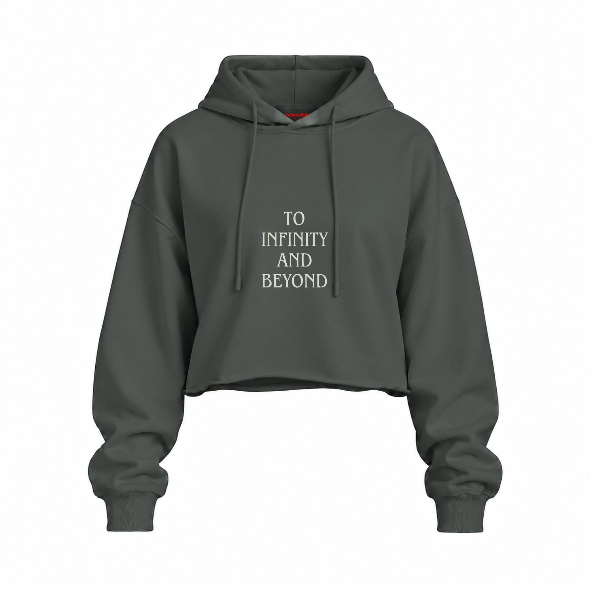 To Infinity and Beyond Oversize Crop Hoodie — Antrasit — Ön baskı