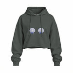 Nice Shells Oversize Crop Hoodie — Antrasit — Ön baskı