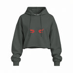 Nice Shrimps Oversize Crop Hoodie — Antrasit — Ön baskı