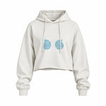 Shell Yeah Oversize Crop Hoodie — Beyaz — Ön baskı