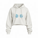 Shell Yeah Oversize Crop Hoodie — Beyaz — Ön baskı