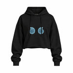 Shell Yeah Oversize Crop Hoodie — Siyah — Ön baskı
