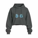 Shell Yeah Oversize Crop Hoodie — Antrasit — Ön baskı