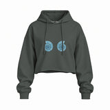 Shell Yeah Oversize Crop Hoodie — Antrasit — Ön baskı
