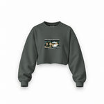 Make America Great Again Oversize Crop Sweatshirt — Antrasit — Ön baskı
