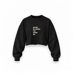 I Am Turkish Too Oversize Crop Sweatshirt — Siyah — Ön baskı