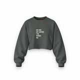 I Am Turkish Too Oversize Crop Sweatshirt — Antrasit — Ön baskı
