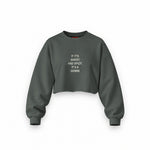 It's a Gemini Oversize Crop Sweatshirt — Antrasit — Ön baskı